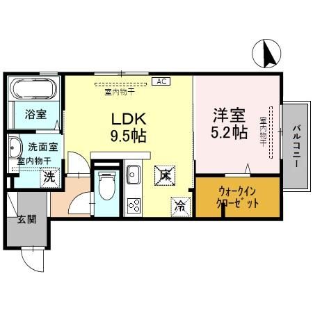 金沢市観音堂町のアパートの間取り