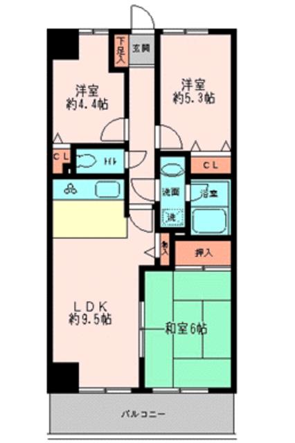 横浜市金沢区釜利谷東のマンションの間取り