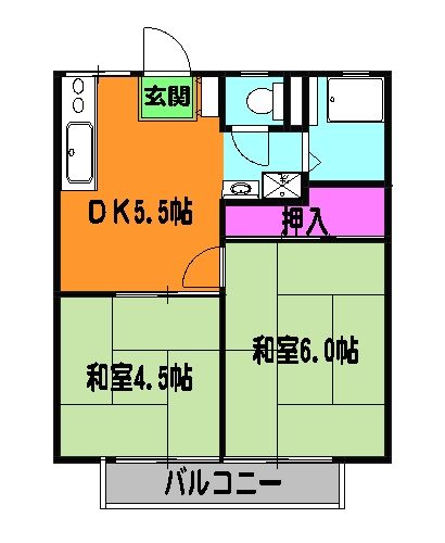 東京都葛飾区東四つ木１（アパート）の賃貸物件の間取り