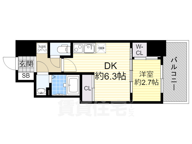 大阪市浪速区幸町のマンションの間取り