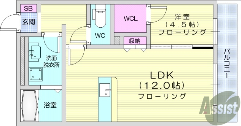 黒川郡大和町吉岡のアパートの間取り