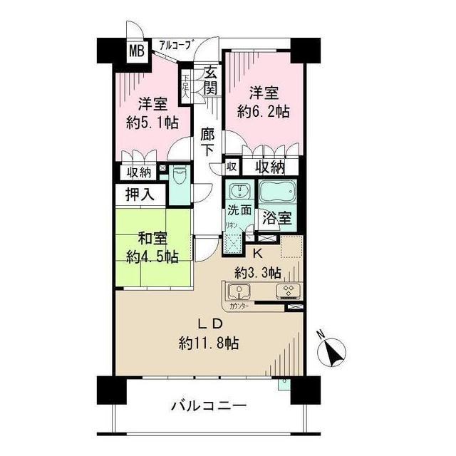 藤和八尾駅前ホームズ(安中町)の間取り