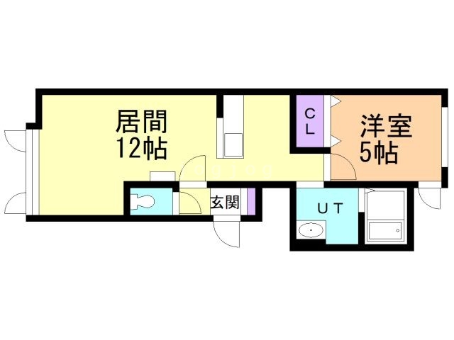 名寄市東二条南のアパートの間取り