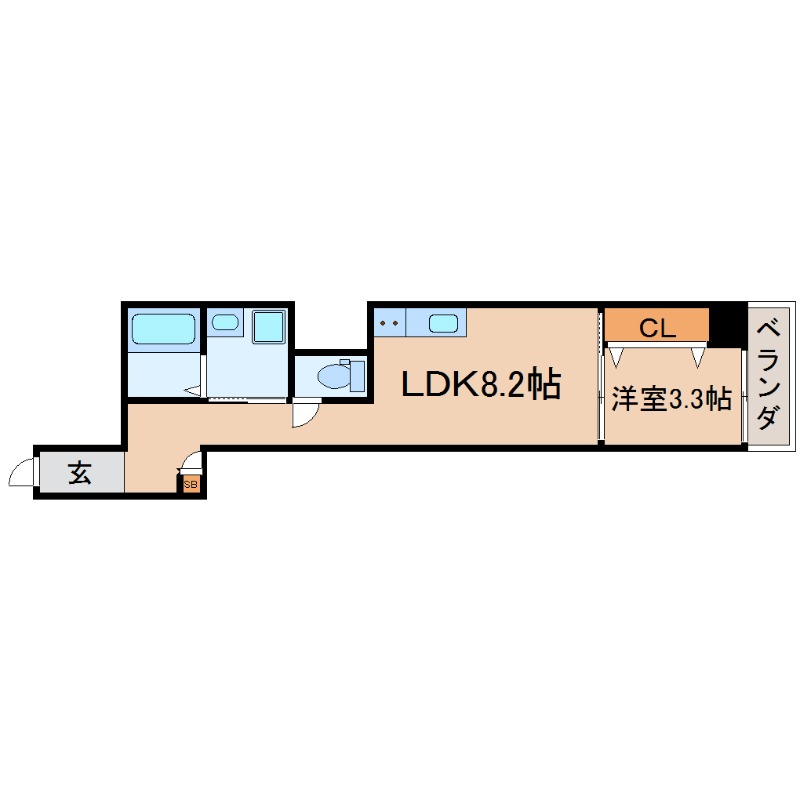 尼崎市御園町のマンションの間取り