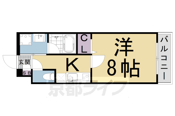 京都市南区西九条菅田町のマンションの間取り