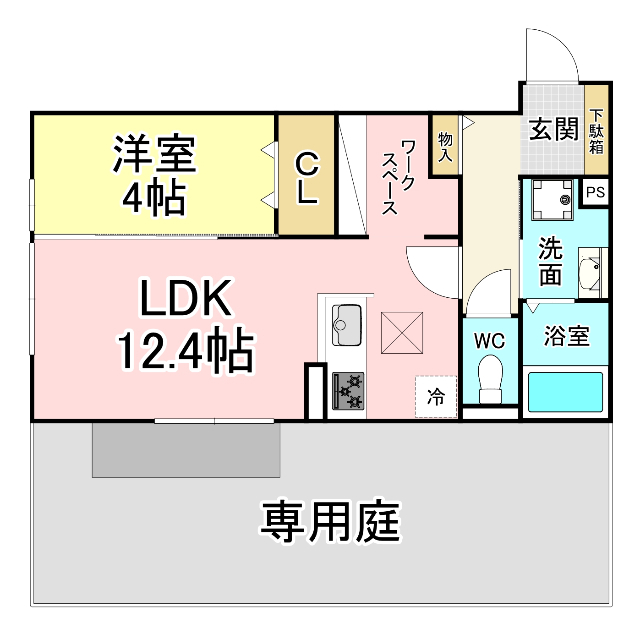 北九州市門司区大里本町のアパートの間取り