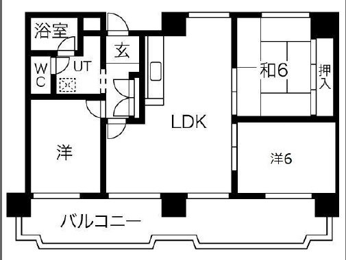 姫路市飾磨区恵美酒のマンションの間取り