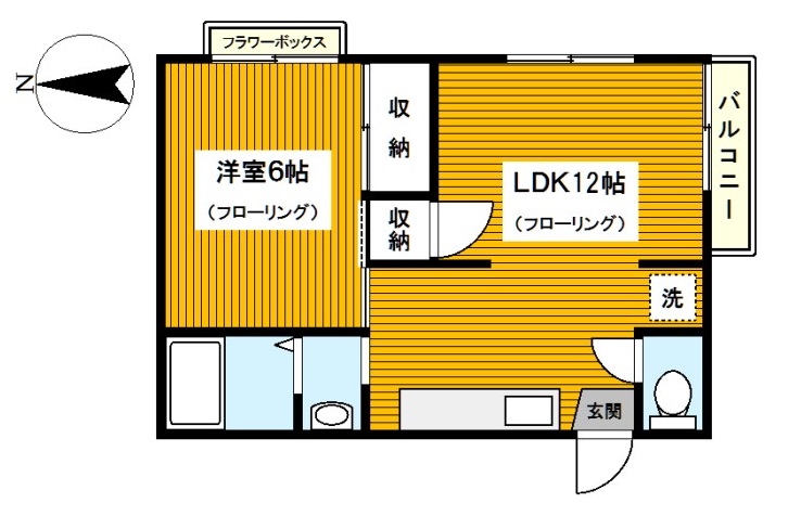 横浜市保土ケ谷区月見台のアパートの間取り