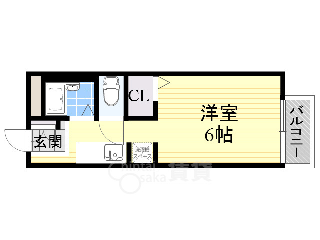 箕面市小野原東のアパートの間取り