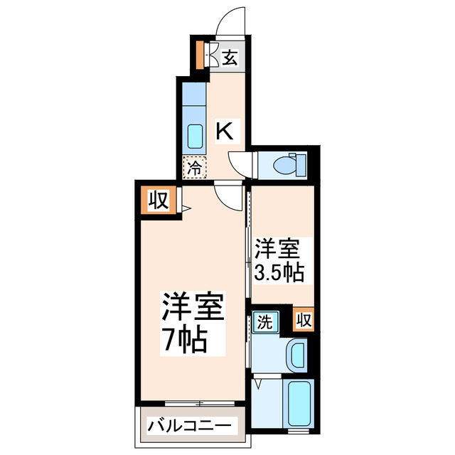 【菊池郡菊陽町大字津久礼のアパートの間取り】