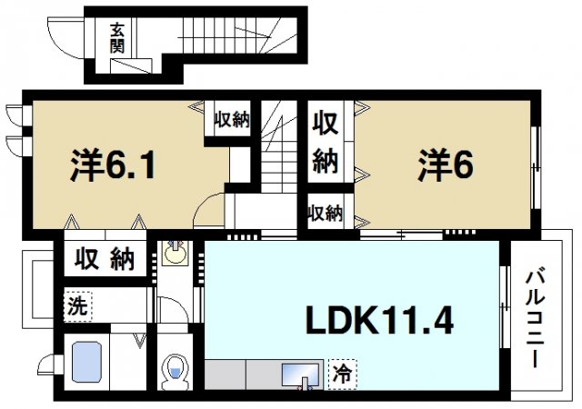 桜井市大字橋本のアパートの間取り