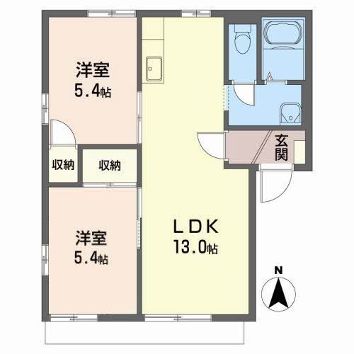 ＪＲ仙石線 陸前高砂駅 徒歩10分 2階建 築34年の間取り写真