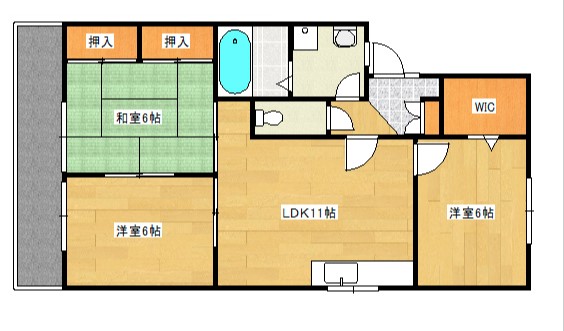 【ハイカムール西の間取り】