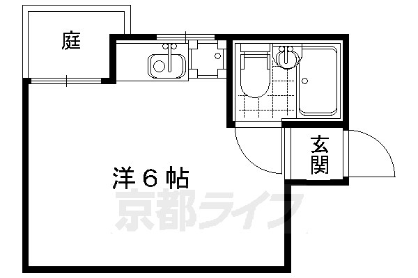 京都市右京区龍安寺塔ノ下町のマンションの間取り