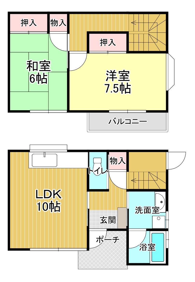 【堀内　貸家の間取り】