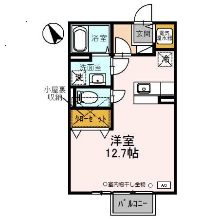 兵庫県姫路市飾磨区都倉１（アパート）の賃貸物件の間取り