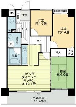 名古屋市緑区左京山のマンションの間取り