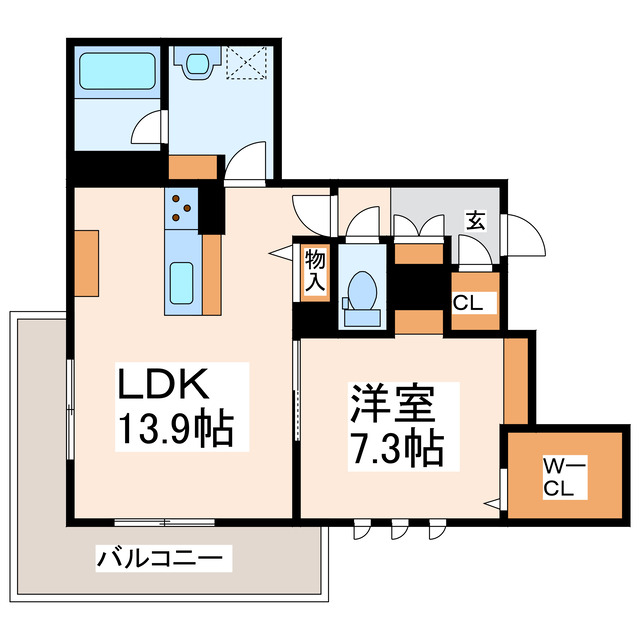 熊本市中央区琴平本町のマンションの間取り