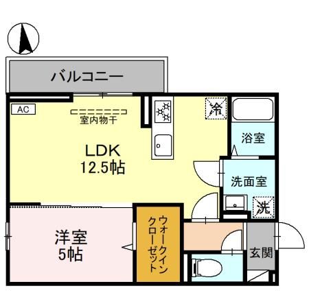 【金沢市高尾台のアパートの間取り】