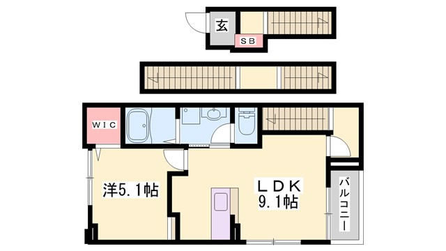 メゾングレーヌ龍野町の間取り