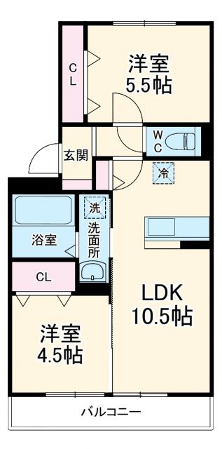 三郷市泉のアパートの間取り