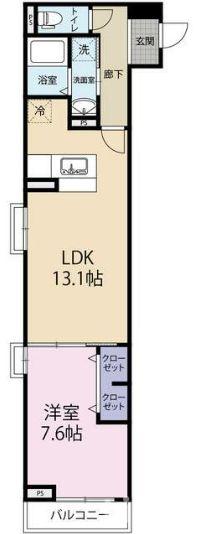 仙台市宮城野区宮千代のアパートの間取り