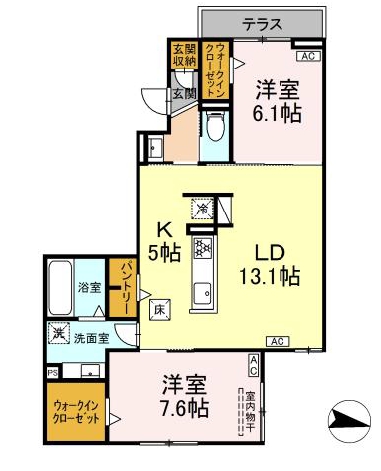 名古屋市南区道徳新町のアパートの間取り