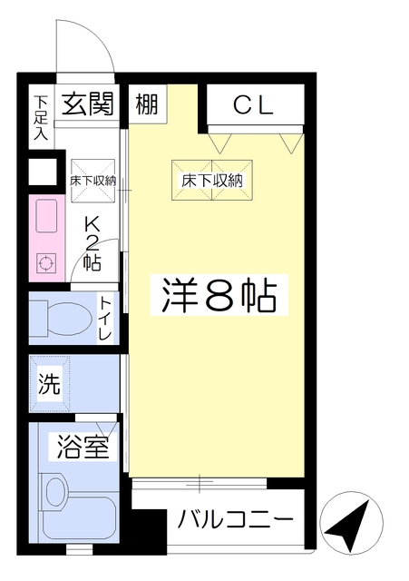 松山市正円寺のマンションの間取り