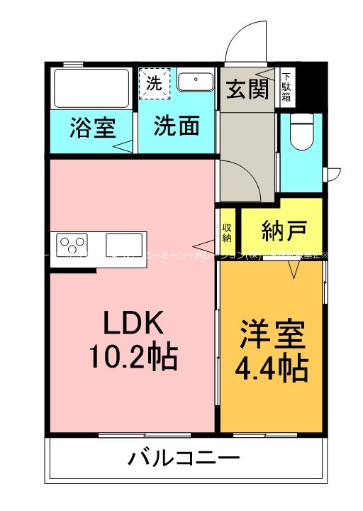 熊本市南区田迎のアパートの間取り