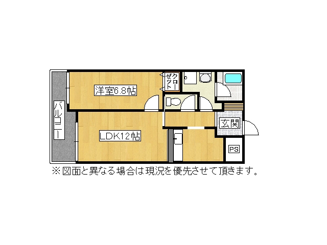 北九州市小倉北区中井のアパートの間取り