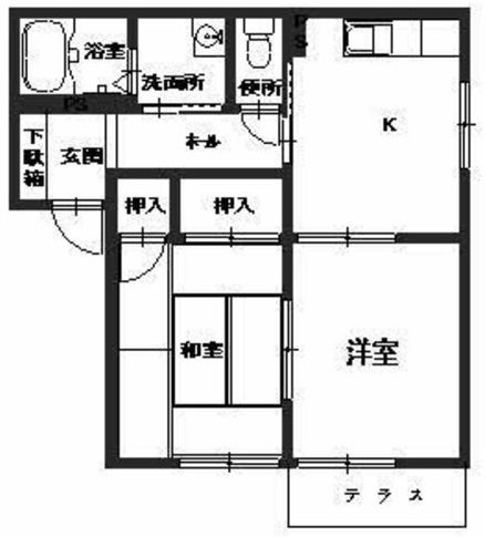 コーラル篠Bの間取り