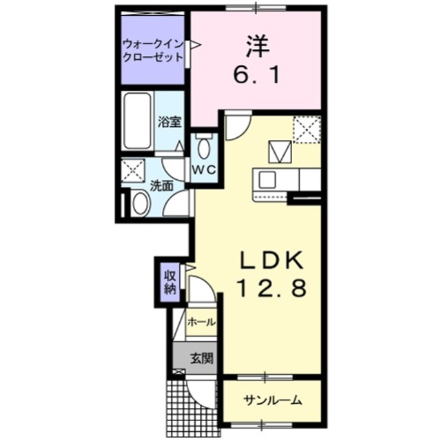 紀の川市名手市場のアパートの間取り