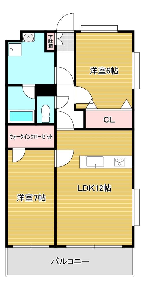 北九州市八幡西区北筑のマンションの間取り