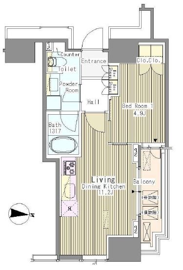 港区浜松町のマンションの間取り