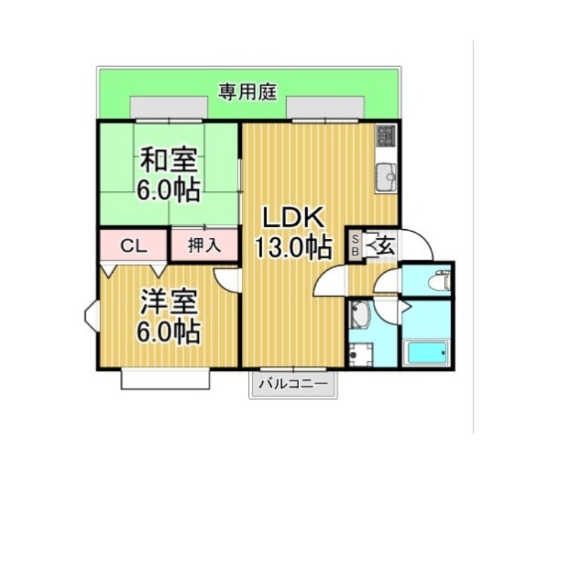 春日市大土居のアパートの間取り