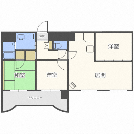 札幌市中央区南六条東のマンションの間取り