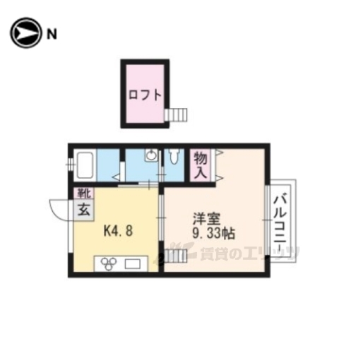 京都市伏見区醍醐御霊ケ下町のマンションの間取り