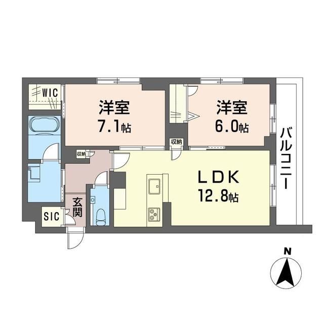 吉川市高富のマンションの間取り