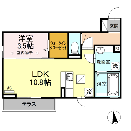 山形市やよいのアパートの間取り