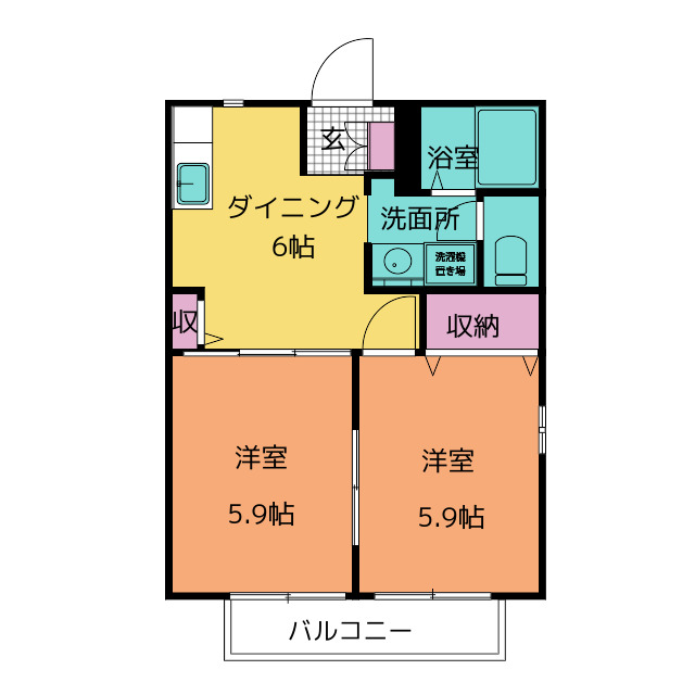 ウィステリア東宮　Ａの間取り