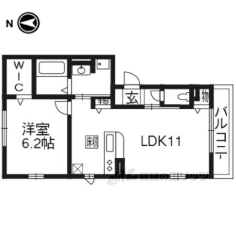 京都市伏見区石田大受町のアパートの間取り