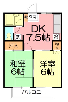 【藤沢市辻堂太平台のアパートの間取り】