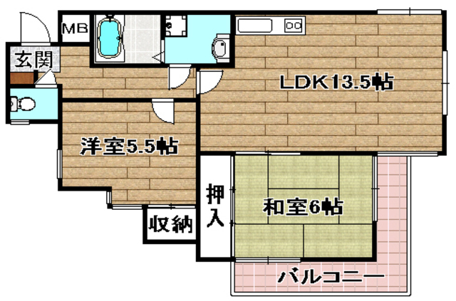 高槻市八丁西町のマンションの間取り