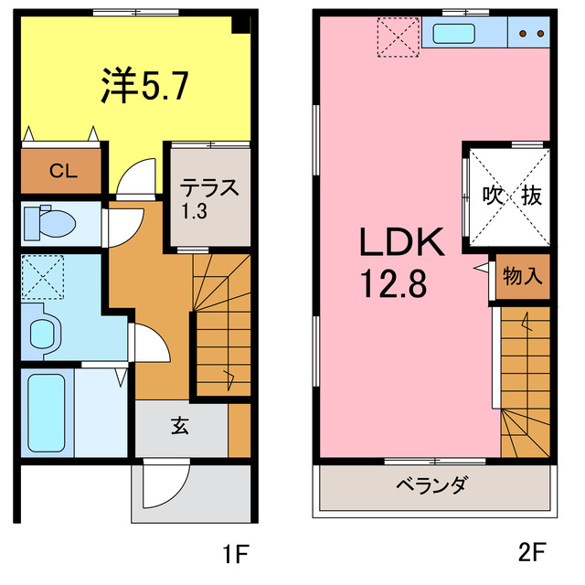 【MaisonettePark　碧南中央駅Aの間取り】