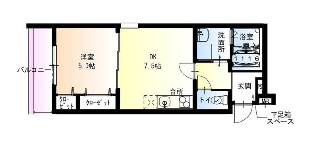 【大阪市東住吉区今川のアパートの間取り】