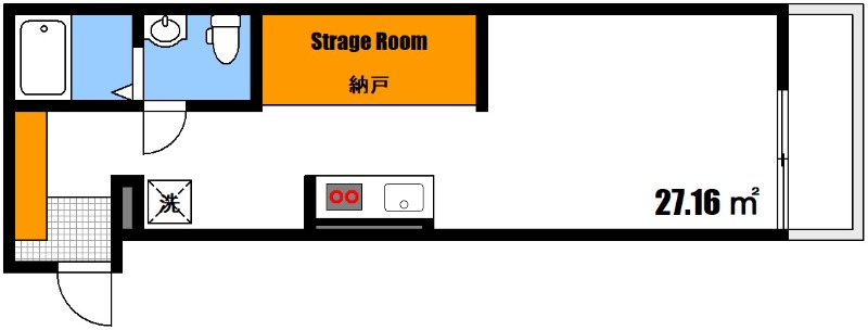 広島市安佐南区大塚東のアパートの間取り