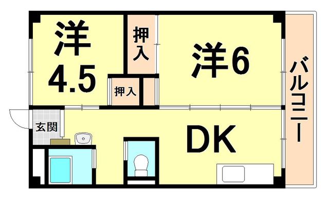 ビレッジハウス南清水タワー1号棟の間取り