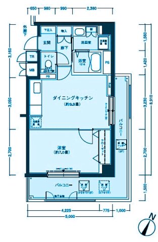 川崎市幸区下平間のマンションの間取り