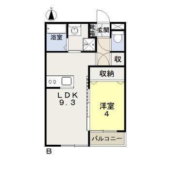 岡山市北区大元駅前のアパートの間取り