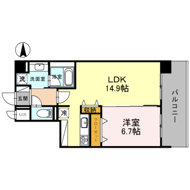 茨木市西駅前町のマンションの間取り